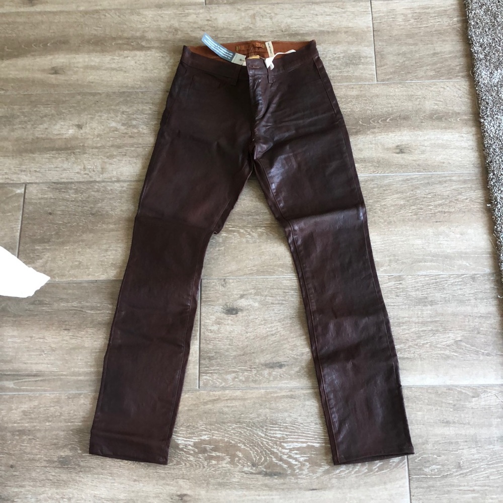 J brand brown leather pants